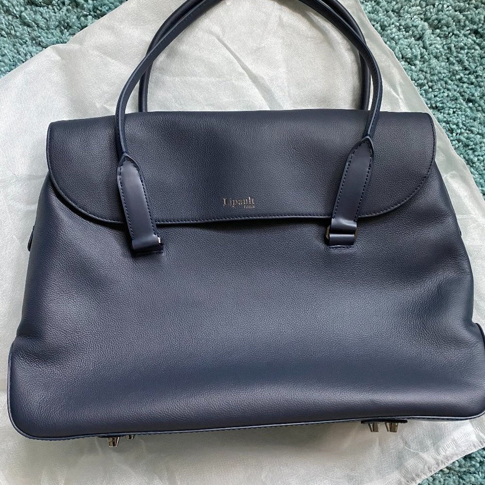Lipault Paris leather laptop tote bag